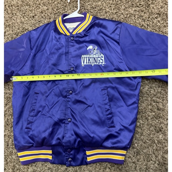 Vintage NFL Chalk Line NFL Minnesota Vikings Satin Jacket 1990 Size Medium - Picture 3 of 8